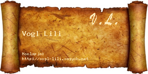 Vogl Lili névjegykártya